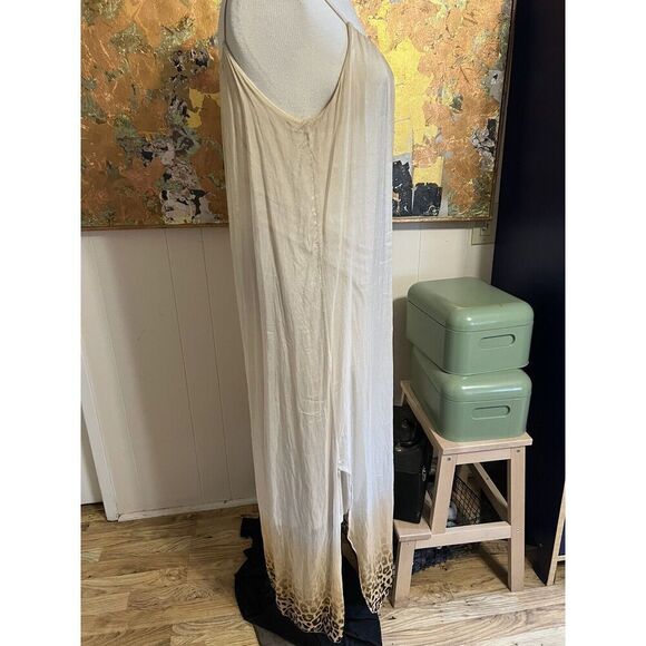 Scandal Italy 100% Silk Bebe Party Lined Slip Dress W/Hand Painted Animal Print - Picture 7 of 8